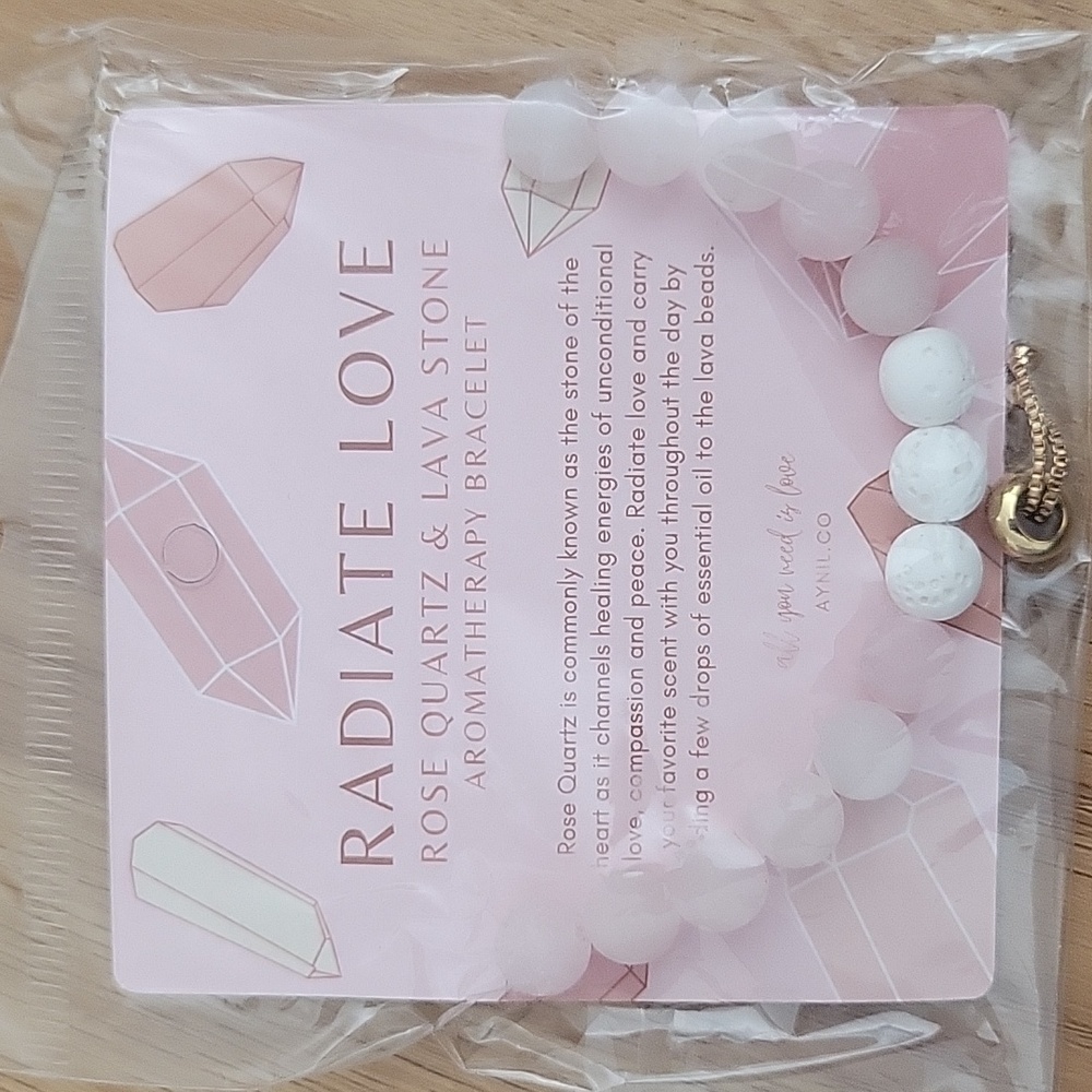 Radiate Love: Rose Quartz & lava stone aromatherapy bracelet